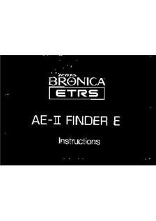 Bronica AE 2 Meter Prisms manual. Camera Instructions.